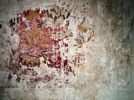 Thai traditional painting  Drawing on the church walls   Write to form giant 're Worshiping Buddha Stock Photo - Budget Royalty-Free & Subscription, Code: 400-04230118