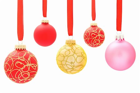 red christmas bulbs - Christmas ball Stock Photo - Budget Royalty-Free & Subscription, Code: 400-04230282