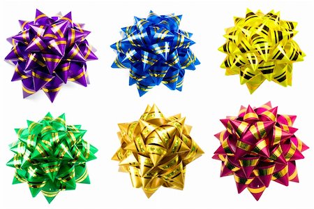 bow bows gift collection , close-up isolated on white background Stock Photo - Budget Royalty-Free & Subscription, Code: 400-04230428