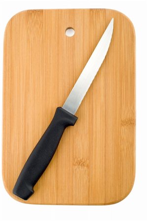simsearch:400-08793250,k - kitchen knife on the chopping board isolated on white background Stock Photo - Budget Royalty-Free & Subscription, Code: 400-04230448
