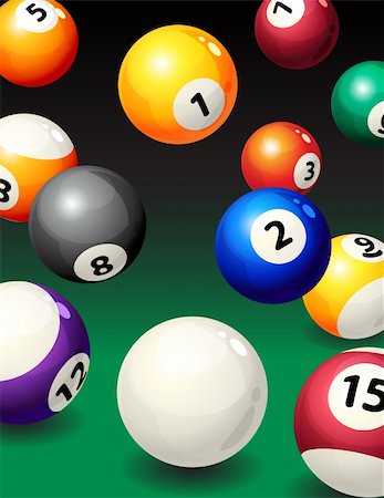 simsearch:400-07218299,k - Vector illustration - background with pool balls Stock Photo - Budget Royalty-Free & Subscription, Code: 400-04230521