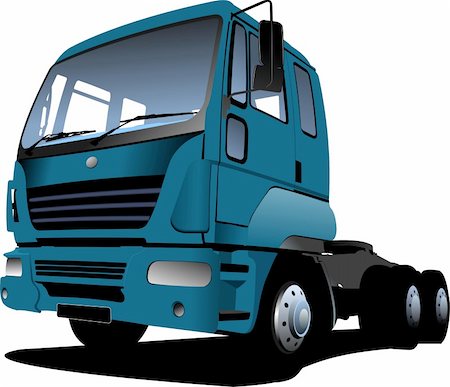 semi truck isolated - Vector illustration of blue  truck Stock Photo - Budget Royalty-Free & Subscription, Code: 400-04230597