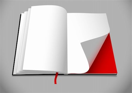 Opened book with blank pages. Vector illustration can be scale to any size and easy to edit. Stock Photo - Budget Royalty-Free & Subscription, Code: 400-04230773