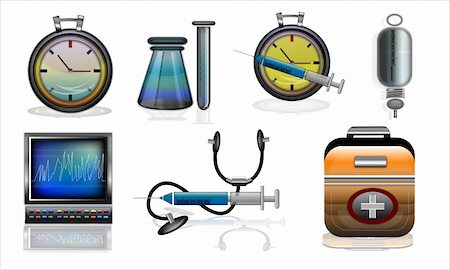 simsearch:400-05203733,k - Collage of different medical equipments isolated on white background Foto de stock - Super Valor sin royalties y Suscripción, Código: 400-04230806