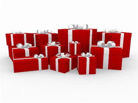 simsearch:400-04234530,k - 3d red white gift box isolated on white background Stock Photo - Budget Royalty-Free & Subscription, Code: 400-04230884
