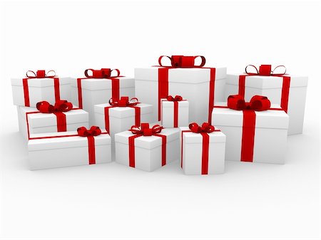 simsearch:400-04234530,k - 3d red white gift box isolated on white background Stock Photo - Budget Royalty-Free & Subscription, Code: 400-04230885
