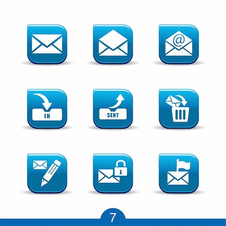 simsearch:400-04657894,k - Set of nine mail web icons from series Stock Photo - Budget Royalty-Free & Subscription, Code: 400-04230881