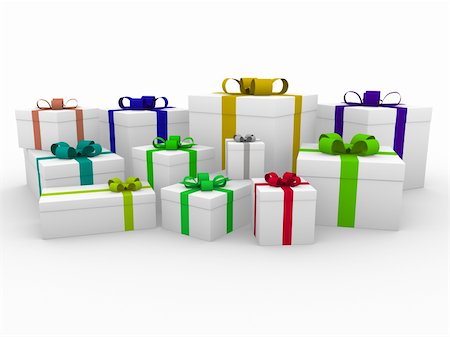 simsearch:400-04234530,k - 3d colorful white gift box isolated white background Stock Photo - Budget Royalty-Free & Subscription, Code: 400-04230924