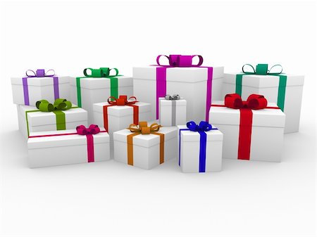 simsearch:400-05674434,k - 3d colorful  white gift box isolated on white background Stock Photo - Budget Royalty-Free & Subscription, Code: 400-04230925