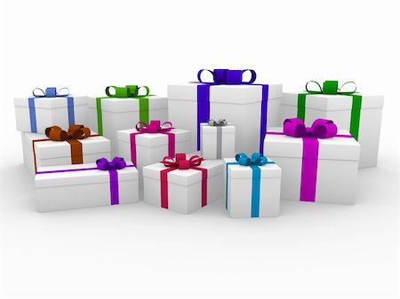 simsearch:400-05674434,k - 3d colorful white gift box isolated white background Stock Photo - Budget Royalty-Free & Subscription, Code: 400-04230926