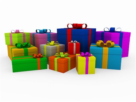 simsearch:400-04234530,k - 3d colorful white gift box isolated white background Stock Photo - Budget Royalty-Free & Subscription, Code: 400-04230927