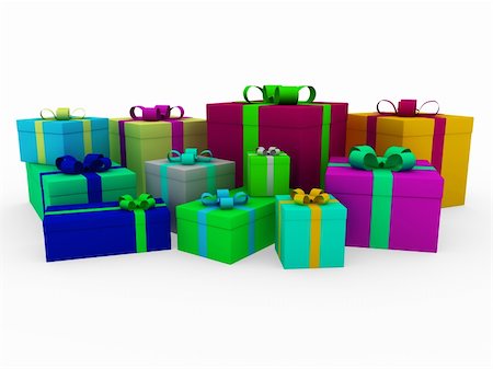 simsearch:400-04234530,k - 3d colorful  white gift box isolated on white background Stock Photo - Budget Royalty-Free & Subscription, Code: 400-04230929