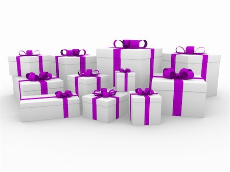 simsearch:400-03975392,k - 3d purple pink white gift box isolated white background Foto de stock - Royalty-Free Super Valor e Assinatura, Número: 400-04230920