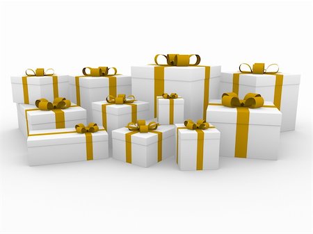 simsearch:400-04234530,k - 3d gold yellow white gift box isolated on white background Stock Photo - Budget Royalty-Free & Subscription, Code: 400-04230922