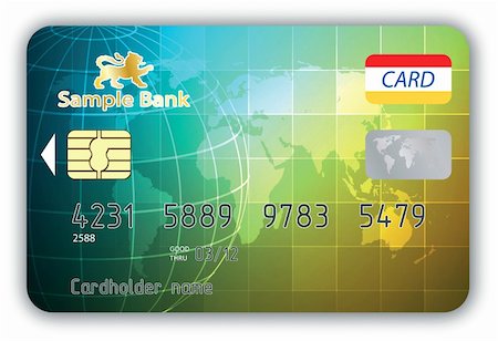 Vector credit cards, front and back view. EPS 10 vector file included Stock Photo - Budget Royalty-Free & Subscription, Code: 400-04231065