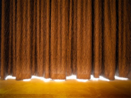 drama actors - Gold curtains with light from a stage Stock Photo - Budget Royalty-Free & Subscription, Code: 400-04231224