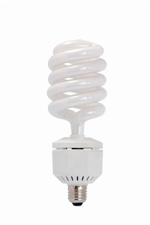 simsearch:400-04263435,k - Energy saving fluorescent  light bulb (CFL) isolated on a white background. Photographie de stock - Aubaine LD & Abonnement, Code: 400-04231253