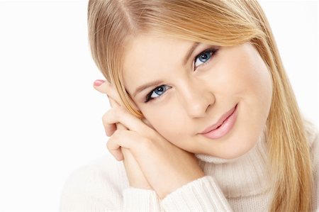 simsearch:400-04654369,k - Portrait of the smiling pretty blonde isolated Stock Photo - Budget Royalty-Free & Subscription, Code: 400-04231497