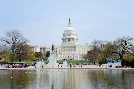Capitol Building with reflection in lake in Washington DC Stock Photo - Budget Royalty-Free & Subscription, Code: 400-04231864