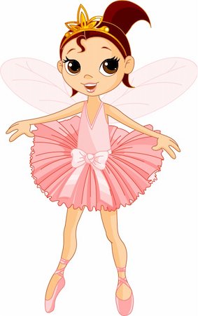 Vector Illustration of Little Cute dancing Fairy Ballerina Stock Photo - Budget Royalty-Free & Subscription, Code: 400-04232216