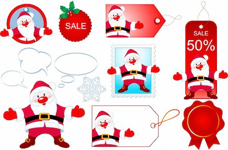 simsearch:400-08776910,k - Christmas design elements with Santa Claus opening hug Stockbilder - Microstock & Abonnement, Bildnummer: 400-04232218