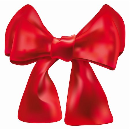simsearch:400-06199913,k - Vector red double bow over white Stock Photo - Budget Royalty-Free & Subscription, Code: 400-04232248