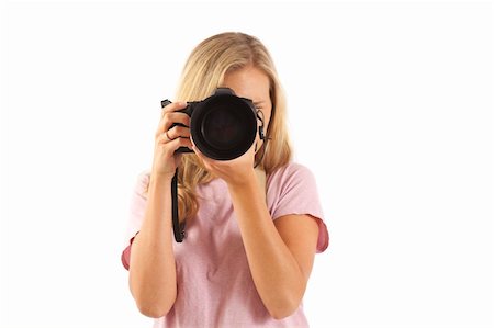 simsearch:400-04880707,k - Young woman with camera taking a picture Stock Photo - Budget Royalty-Free & Subscription, Code: 400-04232285