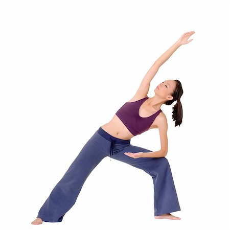 simsearch:400-04676820,k - Yoga exercise by Asian beauty isolated over white. Photographie de stock - Aubaine LD & Abonnement, Code: 400-04232955