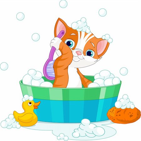 Very cute  cat having a soapy bath Stock Photo - Budget Royalty-Free & Subscription, Code: 400-04233365