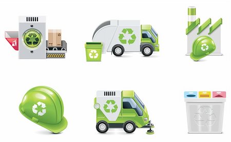 Set of the trash recycling related icons Foto de stock - Super Valor sin royalties y Suscripción, Código: 400-04233392