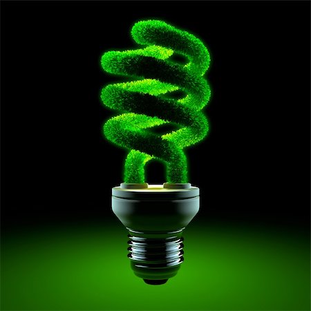 simsearch:400-07464142,k - The metaphor of energy saving lamps - glass twisted tube is covered with grass, and shining in the darkness Foto de stock - Super Valor sin royalties y Suscripción, Código: 400-04233505