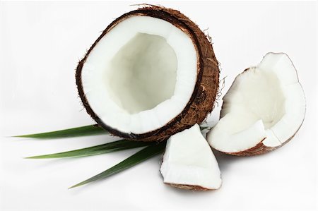 Coconut on white background Fotografie stock - Microstock e Abbonamento, Codice: 400-04233519