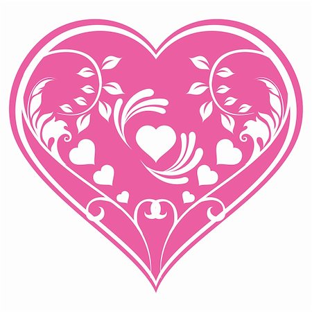 simsearch:400-03986920,k - illustration of floral heart on isolated background Stock Photo - Budget Royalty-Free & Subscription, Code: 400-04233807