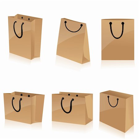 illustration of set of eco friendly shopping bags Stock Photo - Budget Royalty-Free & Subscription, Code: 400-04233812