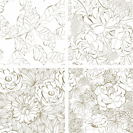 simsearch:400-04696472,k - Set of seamless floral background Stock Photo - Budget Royalty-Free & Subscription, Code: 400-04240064
