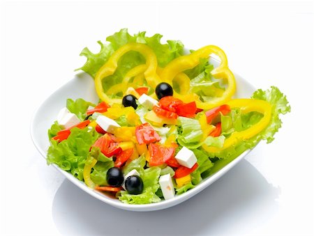 simsearch:400-04729965,k - Salad isolated over white Stock Photo - Budget Royalty-Free & Subscription, Code: 400-04240076