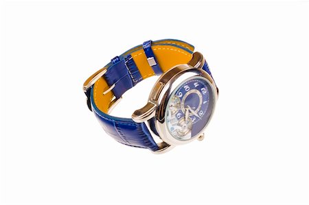 Men's luxury wrist watch on white background Photographie de stock - Aubaine LD & Abonnement, Code: 400-04240213