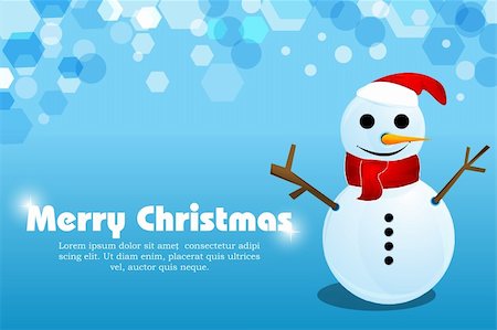 simsearch:400-05263557,k - illustration of merry christmas card with snowman on white background Stock Photo - Budget Royalty-Free & Subscription, Code: 400-04240289