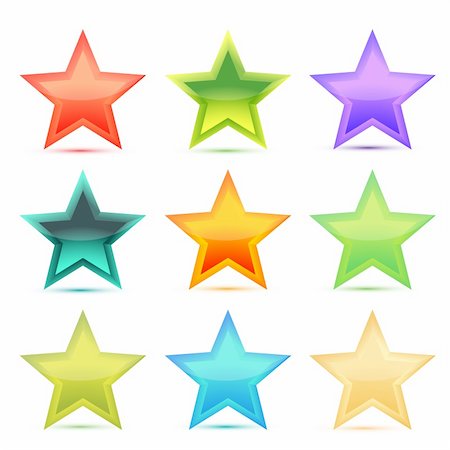 simsearch:400-05287557,k - illustration of colorful stars on white background Stock Photo - Budget Royalty-Free & Subscription, Code: 400-04240299