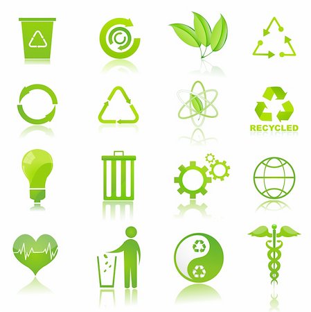 protection vector - illustration of recycle icons on white background Stock Photo - Budget Royalty-Free & Subscription, Code: 400-04240336