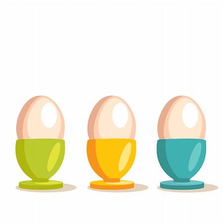 simsearch:400-05383364,k - Cartoon egg cups, vector illustration Photographie de stock - Aubaine LD & Abonnement, Code: 400-04240357