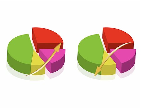 simsearch:700-00795524,k - Colorful Pie charts templates isolated over a white background. Foto de stock - Super Valor sin royalties y Suscripción, Código: 400-04240450