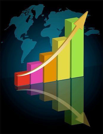 Business graph with world background. / Business success - graph Foto de stock - Super Valor sin royalties y Suscripción, Código: 400-04240502