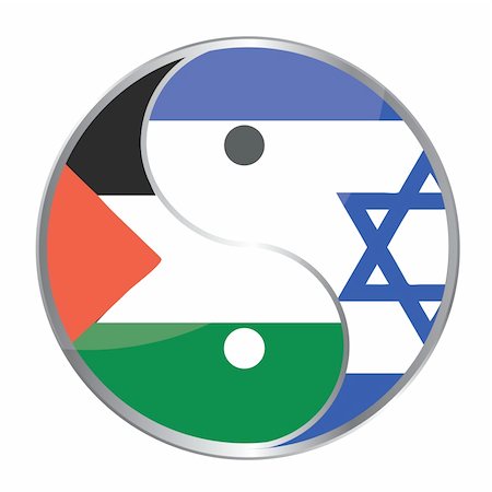 Yin yan symbol with the Israeli and Palestinian flags. Photographie de stock - Aubaine LD & Abonnement, Code: 400-04240523