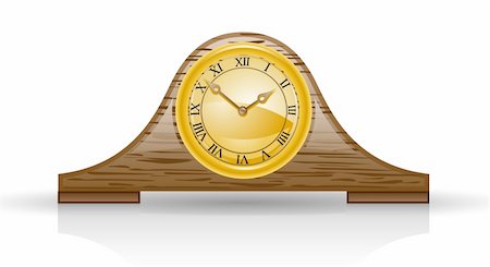 simsearch:400-04774276,k - Clock isolated on white background Stock Photo - Budget Royalty-Free & Subscription, Code: 400-04240675