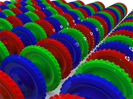 simsearch:400-04202644,k - RGB gears. 3d Stock Photo - Budget Royalty-Free & Subscription, Code: 400-04240699