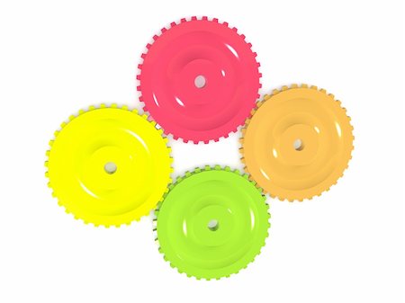 simsearch:400-04202644,k - colored gears. 3d Stock Photo - Budget Royalty-Free & Subscription, Code: 400-04240701