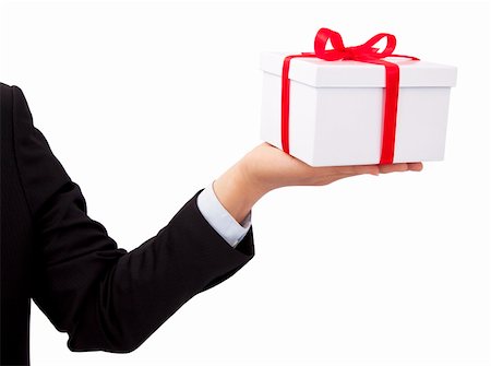 Businessman holding  a gift Stock Photo - Budget Royalty-Free & Subscription, Code: 400-04240729