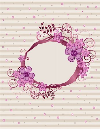 simsearch:400-05671597,k - Floral pink oval frame design. This image is a vector illustration. Photographie de stock - Aubaine LD & Abonnement, Code: 400-04240730