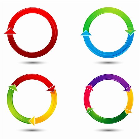 round arrow vectors - illustration of colorful vector arrows on white background Stock Photo - Budget Royalty-Free & Subscription, Code: 400-04240787